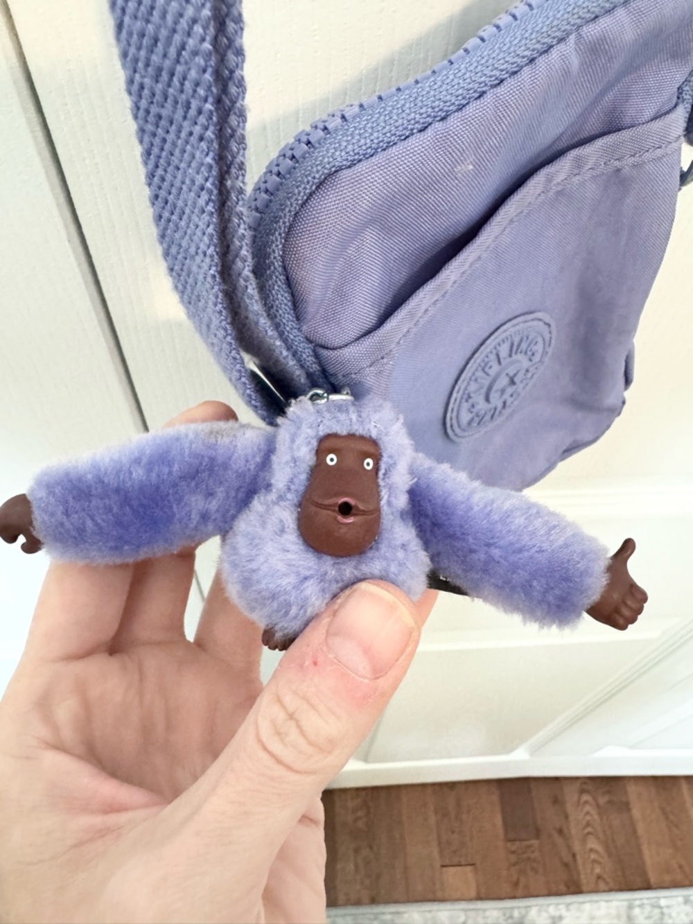 Kipling Purple Mini Crossbody Phone Bag Travel Purse w/ Emily Monkey Charm AS IS - Picture 2 of 10